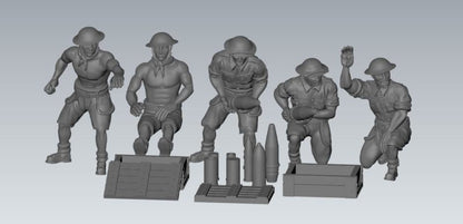 WWII British 8th Army Generic Gun Crew British Various Scales Historical Wargaming (US tariffs are pre-paid by us)