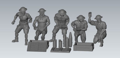 WWII British 8th Army Generic Gun Crew British Various Scales Historical Wargaming