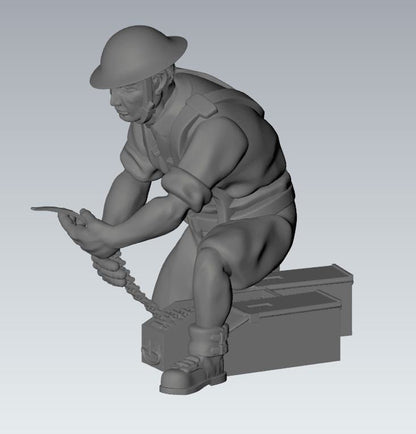 WWII British 8th Army Vickers 303 MMG And Crew (3 models) Various Scales Historical Wargaming