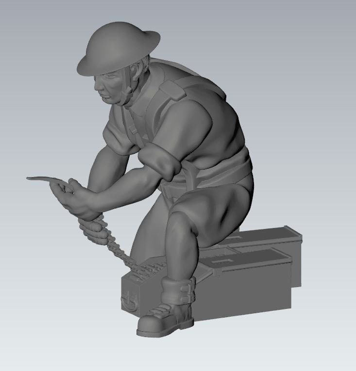 WWII British 8th Army Vickers 303 MMG And Crew (3 models) Various Scales Historical Wargaming (US tariffs are pre-paid by us)