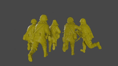 WWII Japanese Banzai Charge (5 models) Various Scales Historical Wargaming (US tariffs are pre-paid by us)
