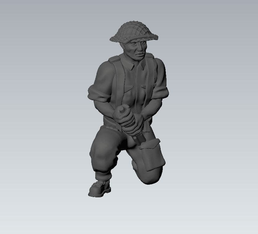 WWII British 3 Inch Mortar with Crew (4 models) Various Scales Historical Wargaming (US tariffs are pre-paid by us)