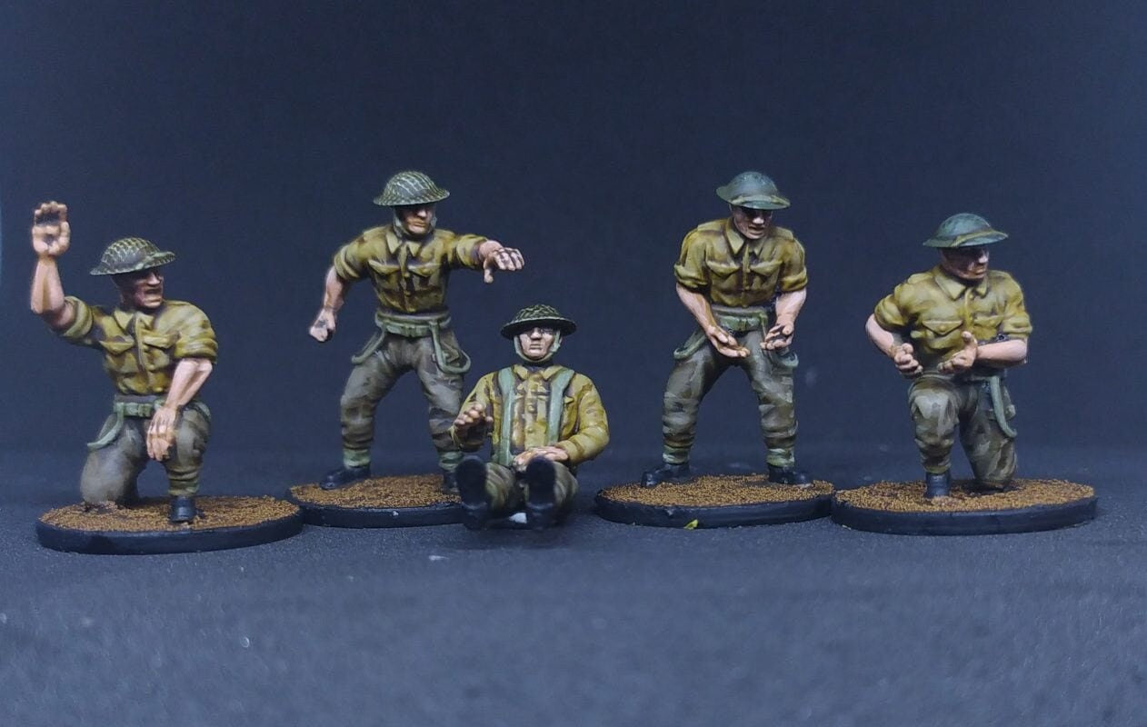 WWII British Commonwealth Generic Artillery Crew (5 models) Various Scales Historical Wargaming