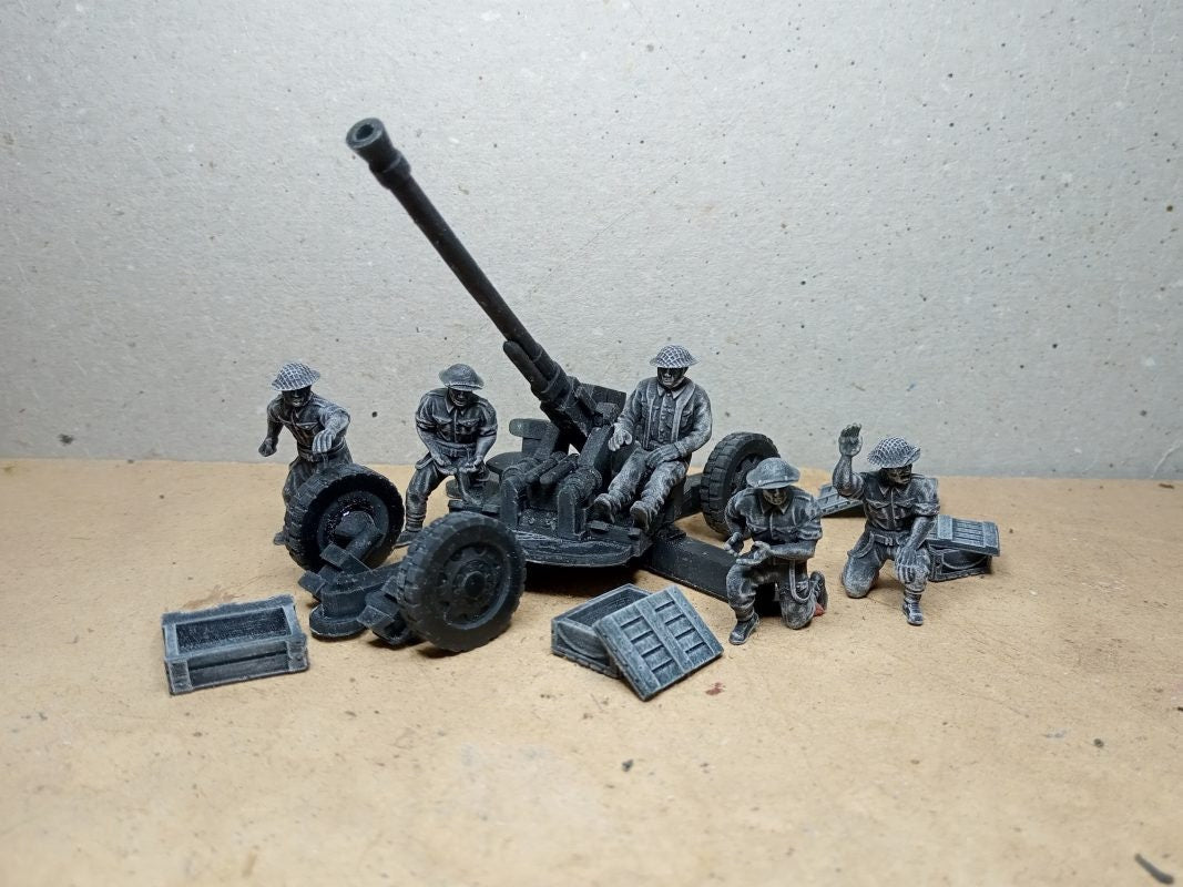WWII British Commonwealth Generic Artillery Crew (5 models) Various Scales Historical Wargaming (US tariffs are pre-paid by us)