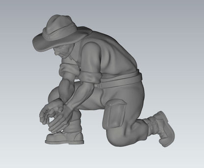 WWII Chindit 3 Inch Mortar with Crew (4 models) Various Scales Historical Wargaming