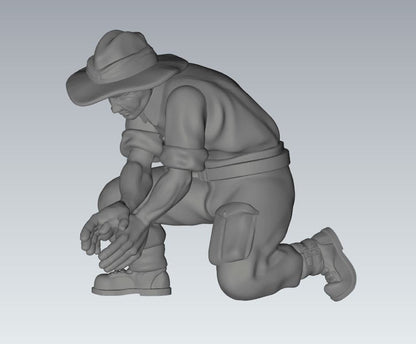 WWII Chindit 3 Inch Mortar with Crew (4 models) Various Scales Historical Wargaming (US tariffs are pre-paid by us)