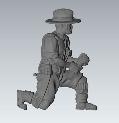 WWII British Gurkha 3 Inch Mortar And Crew (4 models) Various Scales Historical Wargaming