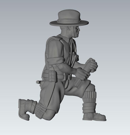WWII British Gurkha 3 Inch Mortar And Crew (4 models) Various Scales Historical Wargaming (US tariffs are pre-paid by us)