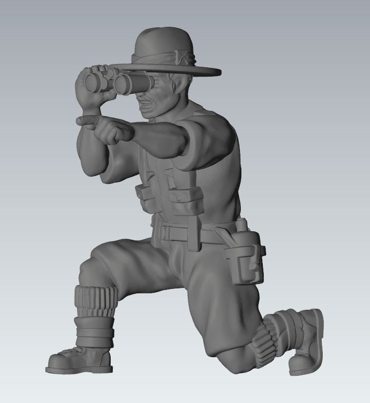 WWII British Gurkha 3 Inch Mortar And Crew (4 models) Various Scales Historical Wargaming