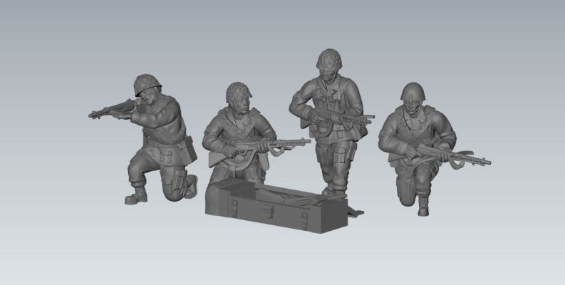 WWII Japanese Navy Paratroopers Assault Team (4 models) Various Scales Historical Wargaming (US tariffs are pre-paid by us)