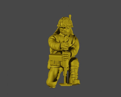 WWII Japanese 50 mm Light Mortar And Crew (3 models) Various Scales Historical Wargaming