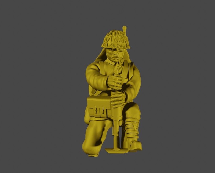 WWII Japanese 50 mm Light Mortar Team (3 models) Various Scales Historical Wargaming