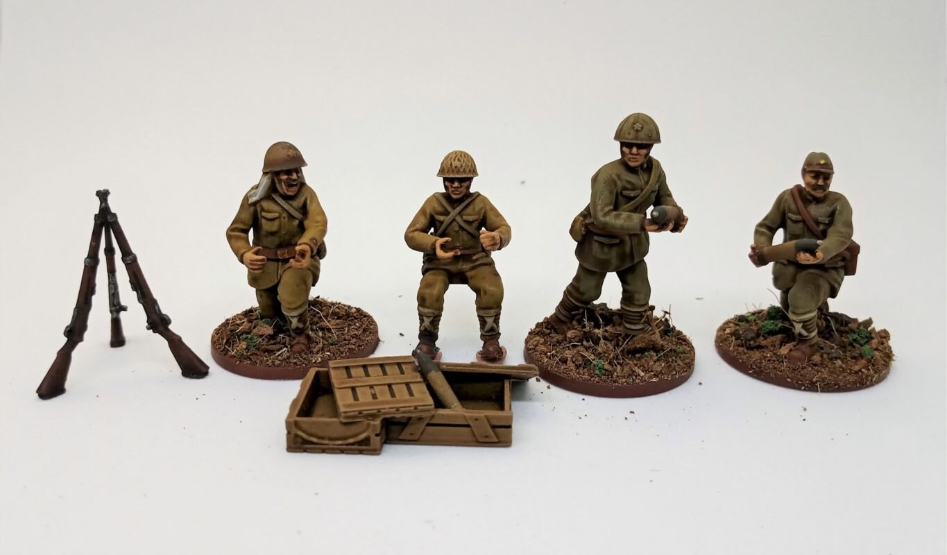 WWII Japanese Generic Artillery Crew (4 models) Various Scales Historical Wargaming