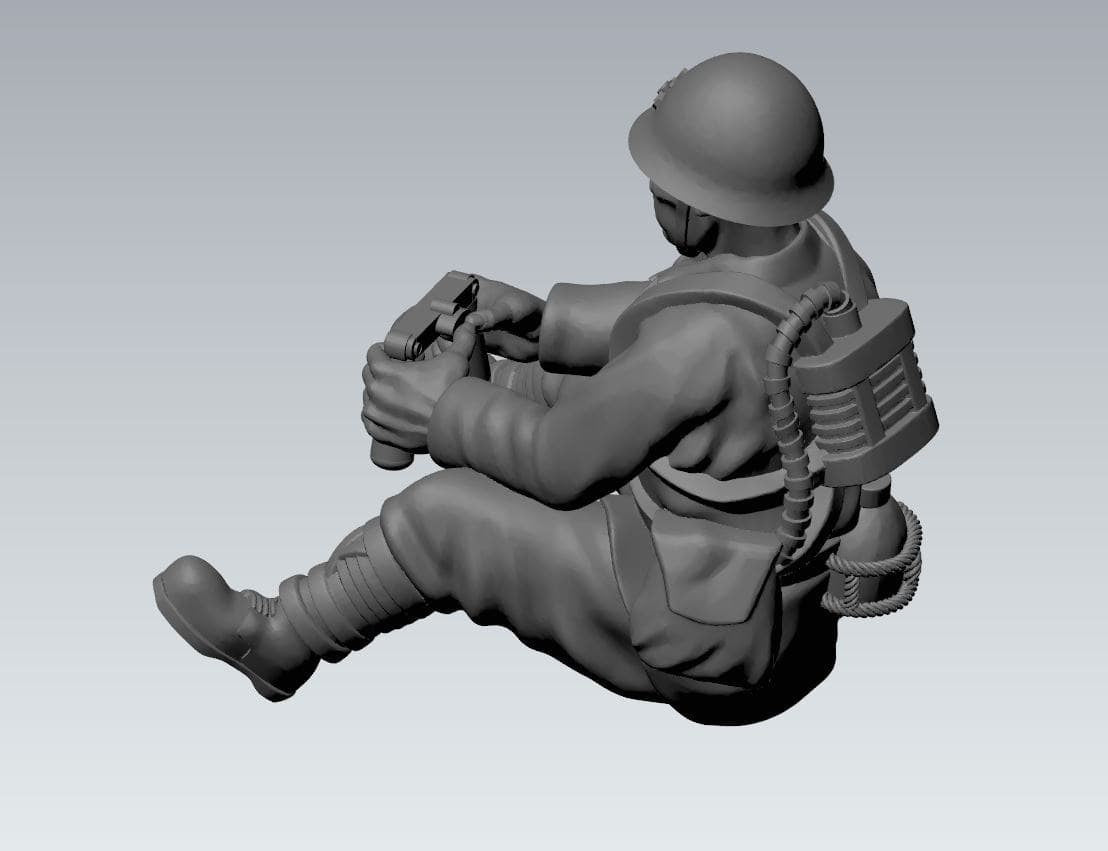 WWII Japanese SNLF MMG Type 92 And Crew (3 models) Various Scales Historical Wargaming