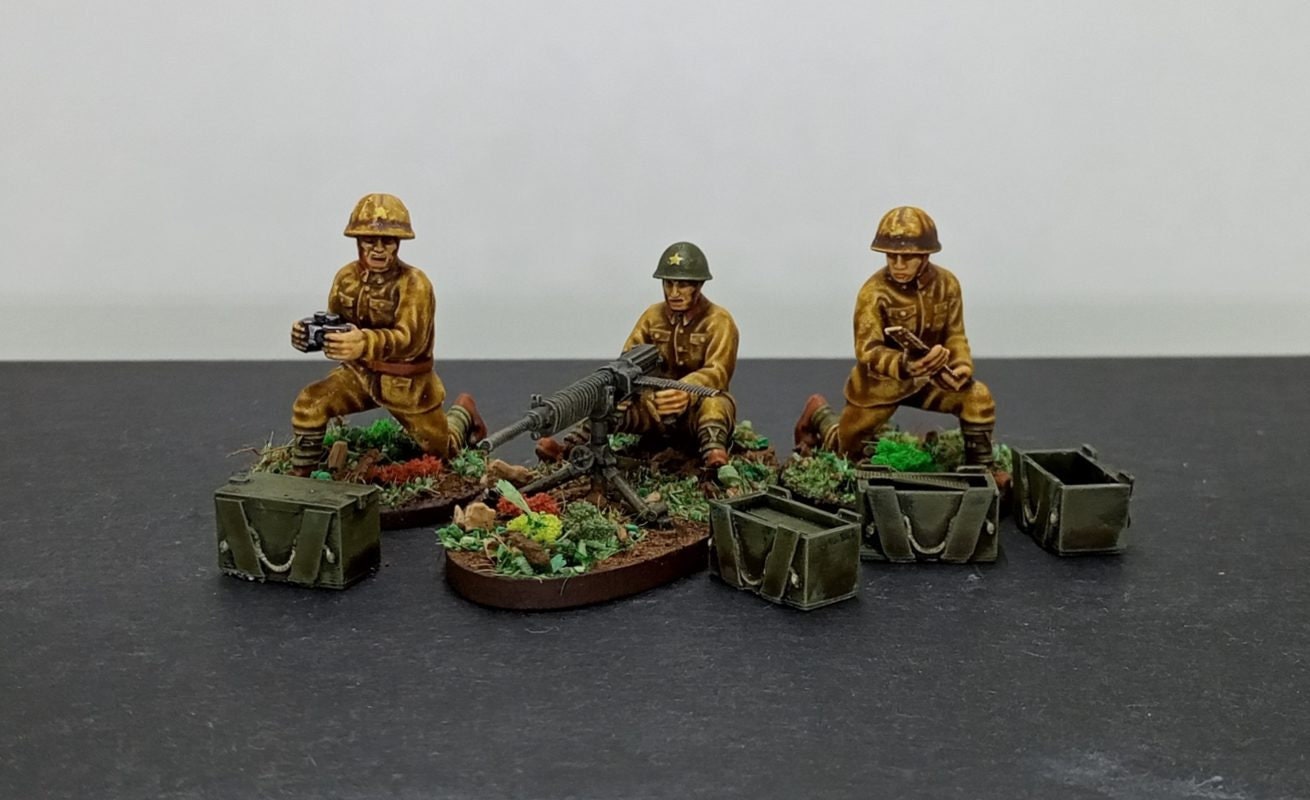 WWII Japanese Type 92 MMG Team (3 models) Various Scales Historical Wargaming