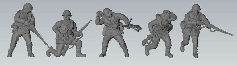 WWII Japanese SNLF Squad (5 models) Various Scales Historical Wargaming