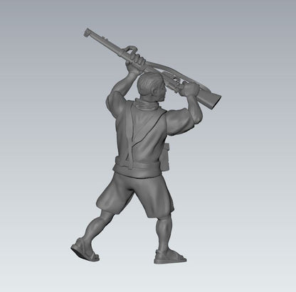 WWII Asian Native Irregular Fighters (6 models) Various Scales Historical Wargaming