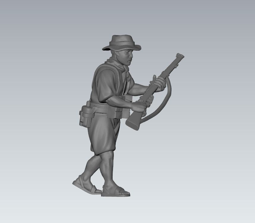 WWII Asian Native Irregular Fighters (6 models) Various Scales Historical Wargaming