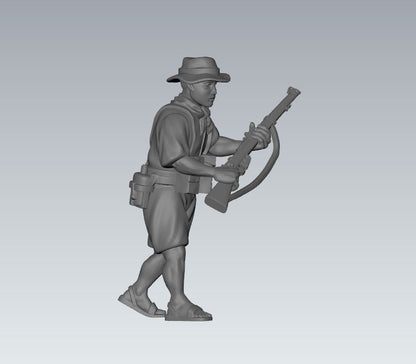 WWII Asian Native Irregular Fighters (6 models) Various Scales Historical Wargaming