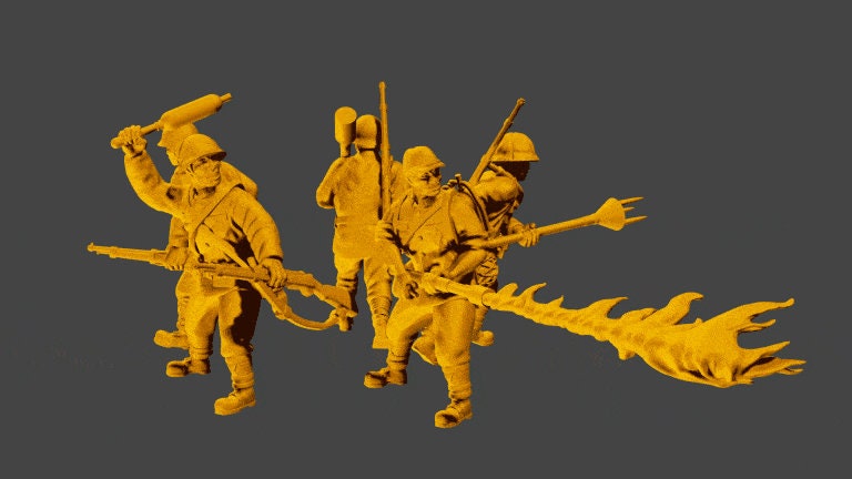 WWII Japanese Demolition Team (5 models) Various Scales Historical Wargaming (US tariffs are pre-paid by us)