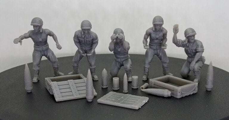 WWII USMC Generic Gun Crew Set (4 models) Various Scales Historical Wargaming (US tariffs are pre-paid by us)
