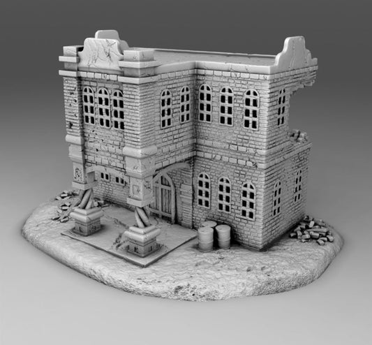 Wargaming Terrain Large Damaged Arab Building 2 Various Scales Historical Wargaming