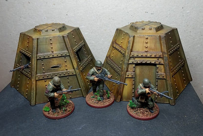 Wargaming Terrain Japanese Steel Pillbox Set (2 Pillboxes) Various Scales Historical Wargaming