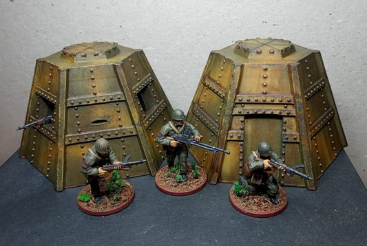 Wargaming Terrain Japanese Steel Pillbox Set (2 Pillboxes) Various Scales Historical Wargaming