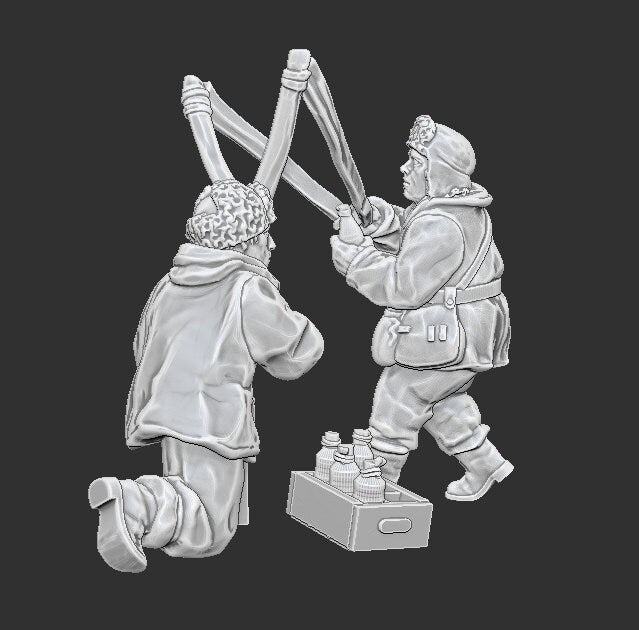 WWII Finnish Kinetic Thrower Team (2 models) Various Scales Historical Wargaming (US tariffs are pre-paid by us)