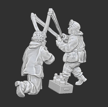 WWII Finnish Kinetic Thrower Team (2 models) Various Scales Historical Wargaming