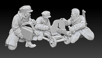 WWII Polish People’s Army Maxim Team (3 models) Various Scales Historical Wargaming