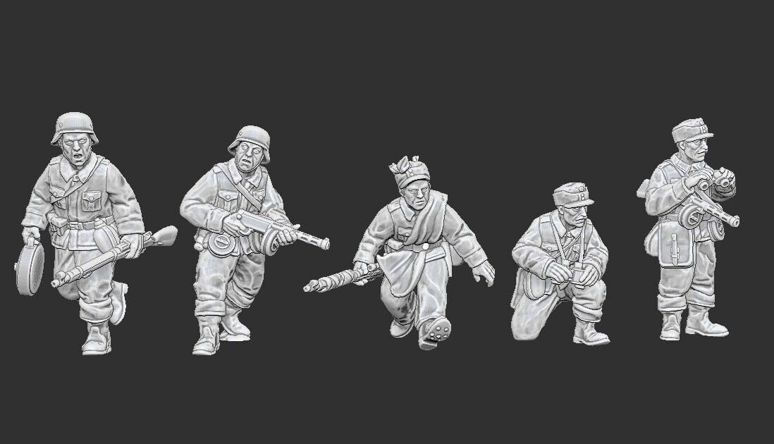 WWII Summer Finnish Command Squad (5 models) Various Scales Historical Wargaming (US tariffs are pre-paid by us)