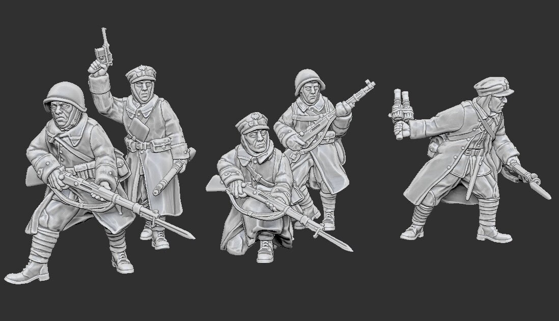WWII Infantry Polish Rifleman (5 models) Various Scales Historical Wargaming