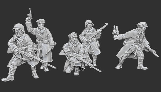 WWII Infantry Polish Rifleman (5 models) Various Scales Historical Wargaming (US tariffs are pre-paid by us)