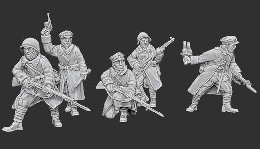 WWII Polish Berling Army Rifleman Squad (5 models) Various Scales Historical Wargaming