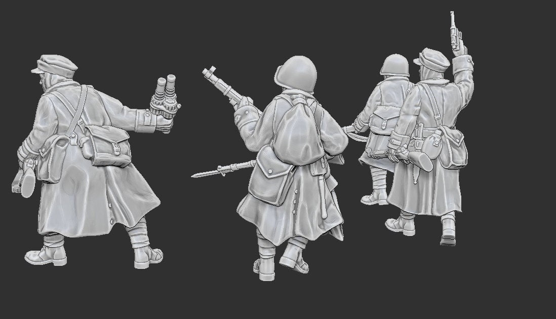 WWII Polish Berling Army Rifleman Squad (5 models) Various Scales Historical Wargaming