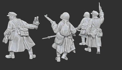 WWII Polish Berling Army Rifleman Squad (5 models) Various Scales Historical Wargaming (US tariffs are pre-paid by us)