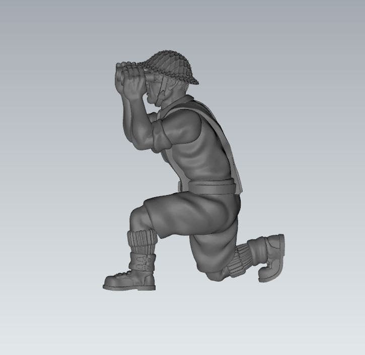 WWII British 8th Army 3 Inch Mortar with Crew (4 models) Various Scales Historical Wargaming