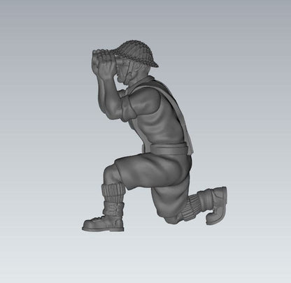 WWII British 8th Army 3 Inch Mortar with Crew (4 models) Various Scales Historical Wargaming