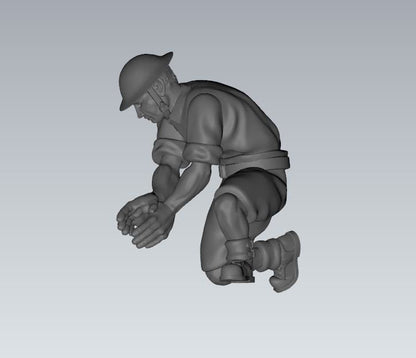 WWII British 8th Army 3 Inch Mortar with Crew (4 models) Various Scales Historical Wargaming