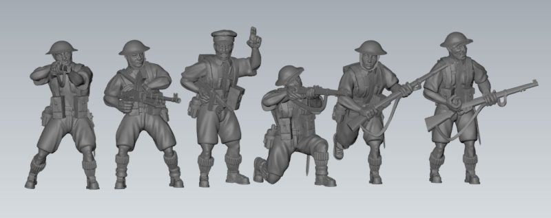 WWII British 8th Army Combat Squad (6 models) Various Scales Historical Wargaming