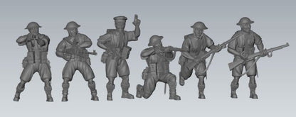WWII British 8th Army Combat Squad (6 models) Various Scales Historical Wargaming