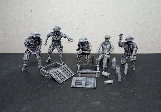WWII British 8th Army Generic Gun Crew British Various Scales Historical Wargaming