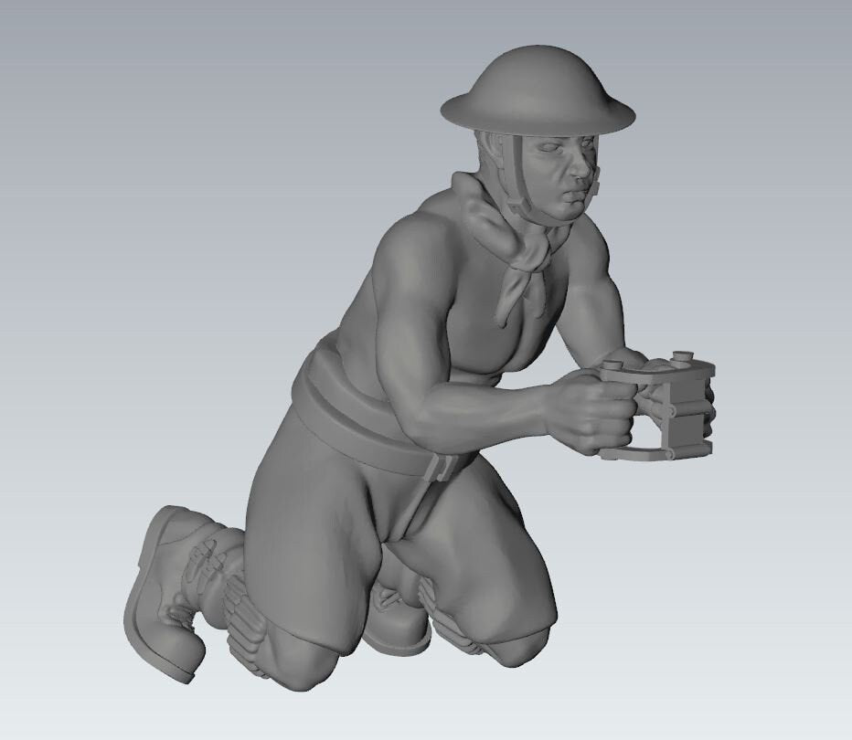 WWII British 8th Army Vickers 303 MMG And Crew (3 models) Various Scales Historical Wargaming