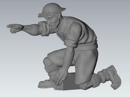 WWII British 8th Army Vickers 303 MMG And Crew (3 models) Various Scales Historical Wargaming