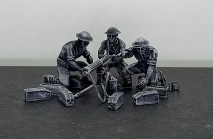 WWII British 8th Army Vickers 303 MMG And Crew (3 models) Various Scales Historical Wargaming