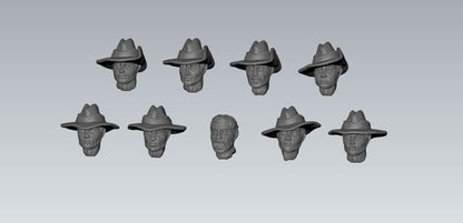 WWII Anzac Heads Set (9 heads) Various Scales Historical Wargaming (US tariffs are pre-paid by us)