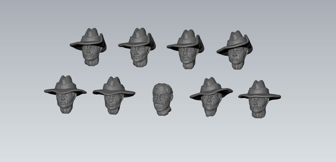 WWII Anzac Heads Set (9 heads) Various Scales Historical Wargaming