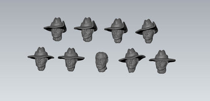 WWII Anzac Heads Set (9 heads) Various Scales Historical Wargaming