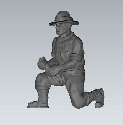 WWII Australian 3 Inch Mortar And Crew (4 models) Various Scales Historical Wargaming (US tariffs are pre-paid by us)